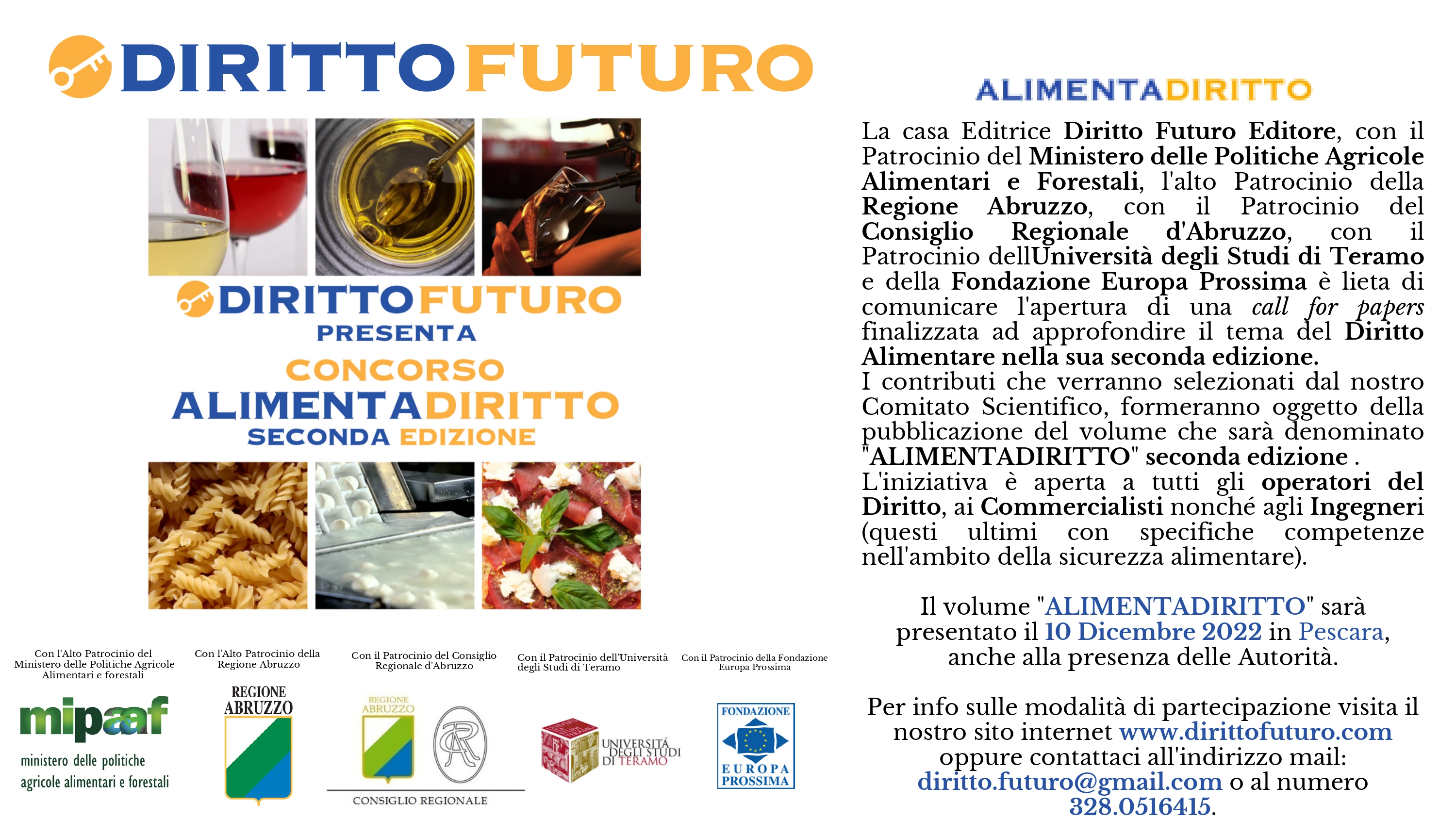 Call for papers in tema di diritto alimentare