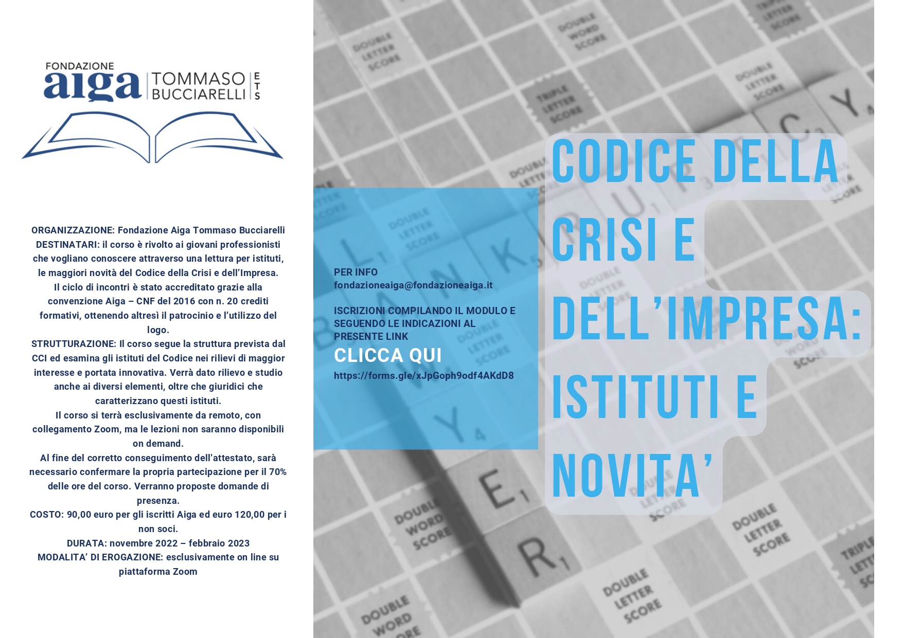 CODICE DELLA CRISI E DELL’IMPRESA: ISTITUTI E NOVITA’